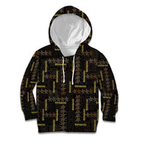 Hawaii Brown Plumeria Lei Black Kid Hoodie Frangipani Floral Heritage Art LT01 Hoodie Black - Polynesian Pride