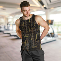 Hawaii Brown Plumeria Lei Black Men Tank Top Frangipani Floral Heritage Art LT01 Black - Polynesian Pride