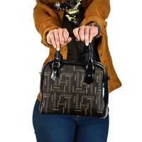 Hawaii Brown Plumeria Lei Black Shoulder Handbag Frangipani Floral Heritage Art