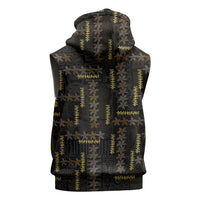 Hawaii Brown Plumeria Lei Black Sleeveless Zip Hoodie Frangipani Floral Heritage Art LT01 - Polynesian Pride