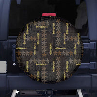 Hawaii Brown Plumeria Lei Black Spare Tire Cover Frangipani Floral Heritage Art LT01 No hole Black - Polynesian Pride