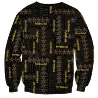 Hawaii Brown Plumeria Lei Black Sweatshirt Frangipani Floral Heritage Art LT01 - Polynesian Pride
