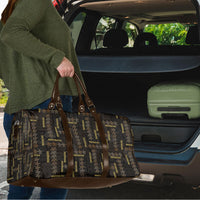 Hawaii Brown Plumeria Lei Black Travel Bag Frangipani Floral Heritage Art LT01 - Polynesian Pride