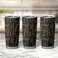 Hawaii Brown Plumeria Lei Black Tumbler Cup Frangipani Floral Heritage Art LT01 - Polynesian Pride