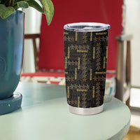 Hawaii Brown Plumeria Lei Black Tumbler Cup Frangipani Floral Heritage Art LT01 - Polynesian Pride