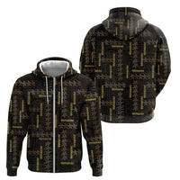 Hawaii Brown Plumeria Lei Black Zip Hoodie Frangipani Floral Heritage Art LT01 - Polynesian Pride
