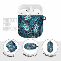 Polynesian Hibiscus Tropical Blue Floral AirPods Case Tribal Pattern - Polynesian Pride