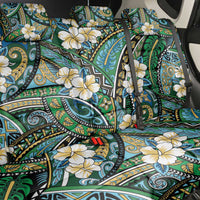 Polynesian Hibiscus Tropical Green Floral Back Car Seat Cover Tribal Pattern - Polynesian Pride