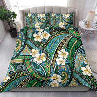 Polynesian Hibiscus Tropical Green Floral Bedding Set Tribal Pattern - Polynesian Pride