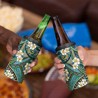 Polynesian Hibiscus Tropical Green Floral 4 in 1 Can Cooler Tumbler Tribal Pattern LT01 - Polynesian Pride