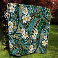 Polynesian Hibiscus Tropical Green Floral Quilt Tribal Pattern - Polynesian Pride