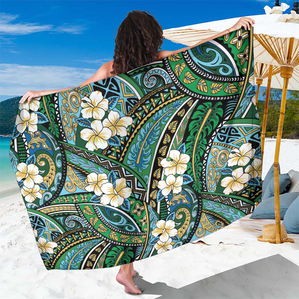 Polynesian Hibiscus Tropical Green Floral Sarong Tribal Pattern LT01 One Size 44 x 66 inches Green - Polynesian Pride