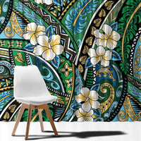 Polynesian Hibiscus Tropical Green Floral Window Curtain Tribal Pattern LT01 - Polynesian Pride