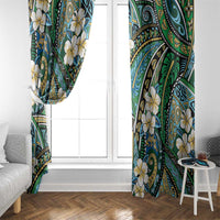 Polynesian Hibiscus Tropical Green Floral Window Curtain Tribal Pattern LT01 - Polynesian Pride