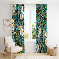 Polynesian Hibiscus Tropical Green Floral Window Curtain Tribal Pattern LT01 - Polynesian Pride
