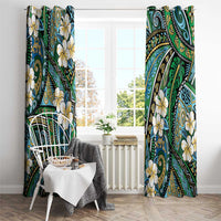 Polynesian Hibiscus Tropical Green Floral Window Curtain Tribal Pattern LT01 - Polynesian Pride