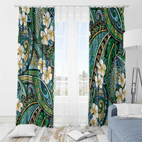 Polynesian Hibiscus Tropical Green Floral Window Curtain Tribal Pattern LT01 - Polynesian Pride