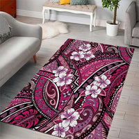 Polynesian Hibiscus Tropical Pink Floral Area Rug Tribal Pattern LT01 - Polynesian Pride