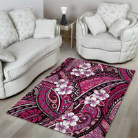 Polynesian Hibiscus Tropical Pink Floral Area Rug Tribal Pattern LT01 - Polynesian Pride
