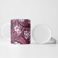 Polynesian Hibiscus Tropical Pink Floral Ceramic Mug Tribal Pattern - Polynesian Pride