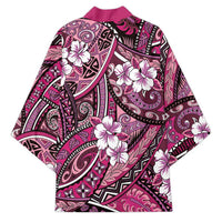 Polynesian Hibiscus Tropical Pink Floral Kimono Tribal Pattern - Polynesian Pride