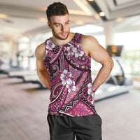 Polynesian Hibiscus Tropical Pink Floral Men Tank Top Tribal Pattern - Polynesian Pride