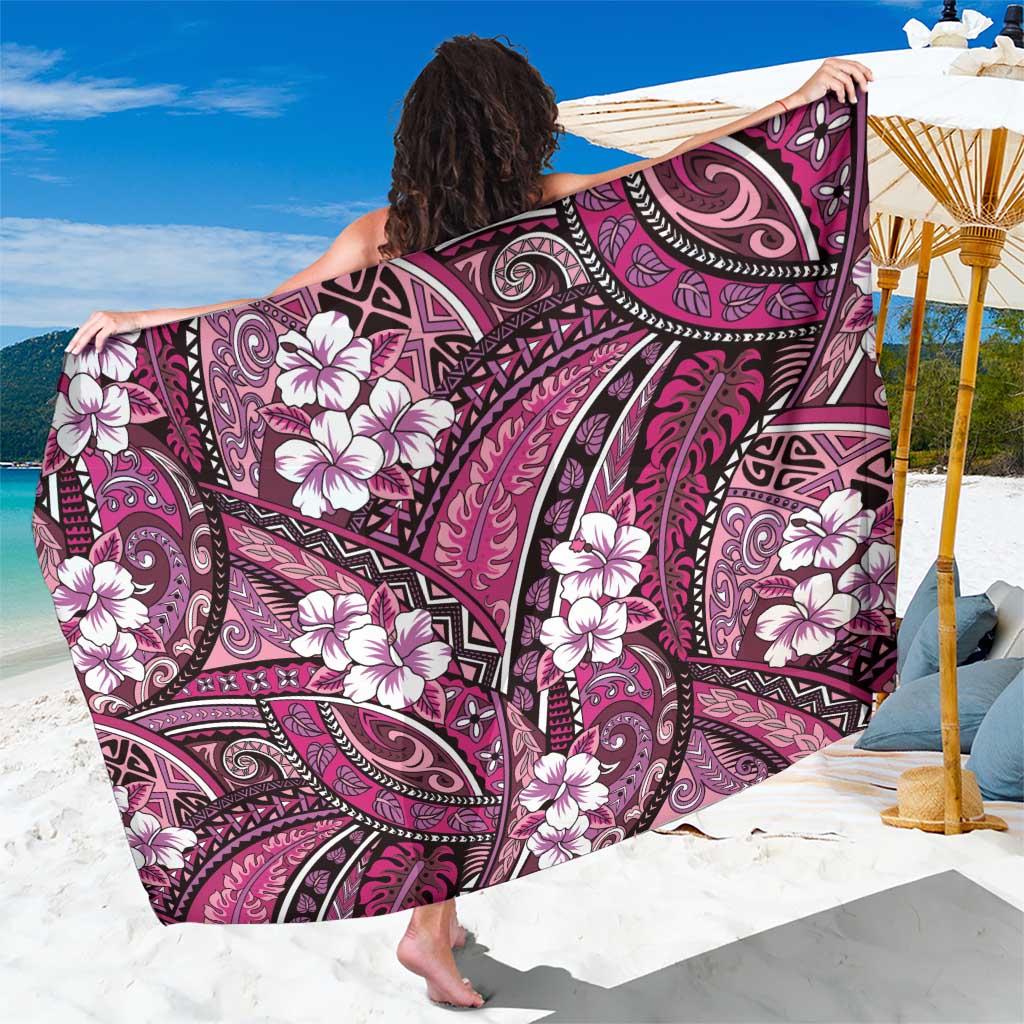 Polynesian Hibiscus Tropical Pink Floral Sarong Tribal Pattern LT01 One Size 44 x 66 inches Pink - Polynesian Pride