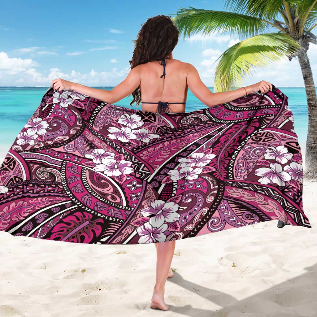 Polynesian Hibiscus Tropical Pink Floral Sarong Tribal Pattern LT01 - Polynesian Pride