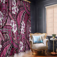 Polynesian Hibiscus Tropical Pink Floral Window Curtain Tribal Pattern LT01 - Polynesian Pride