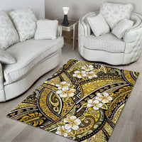 Polynesian Hibiscus Tropical Yellow Floral Area Rug Tribal Pattern LT01 - Polynesian Pride