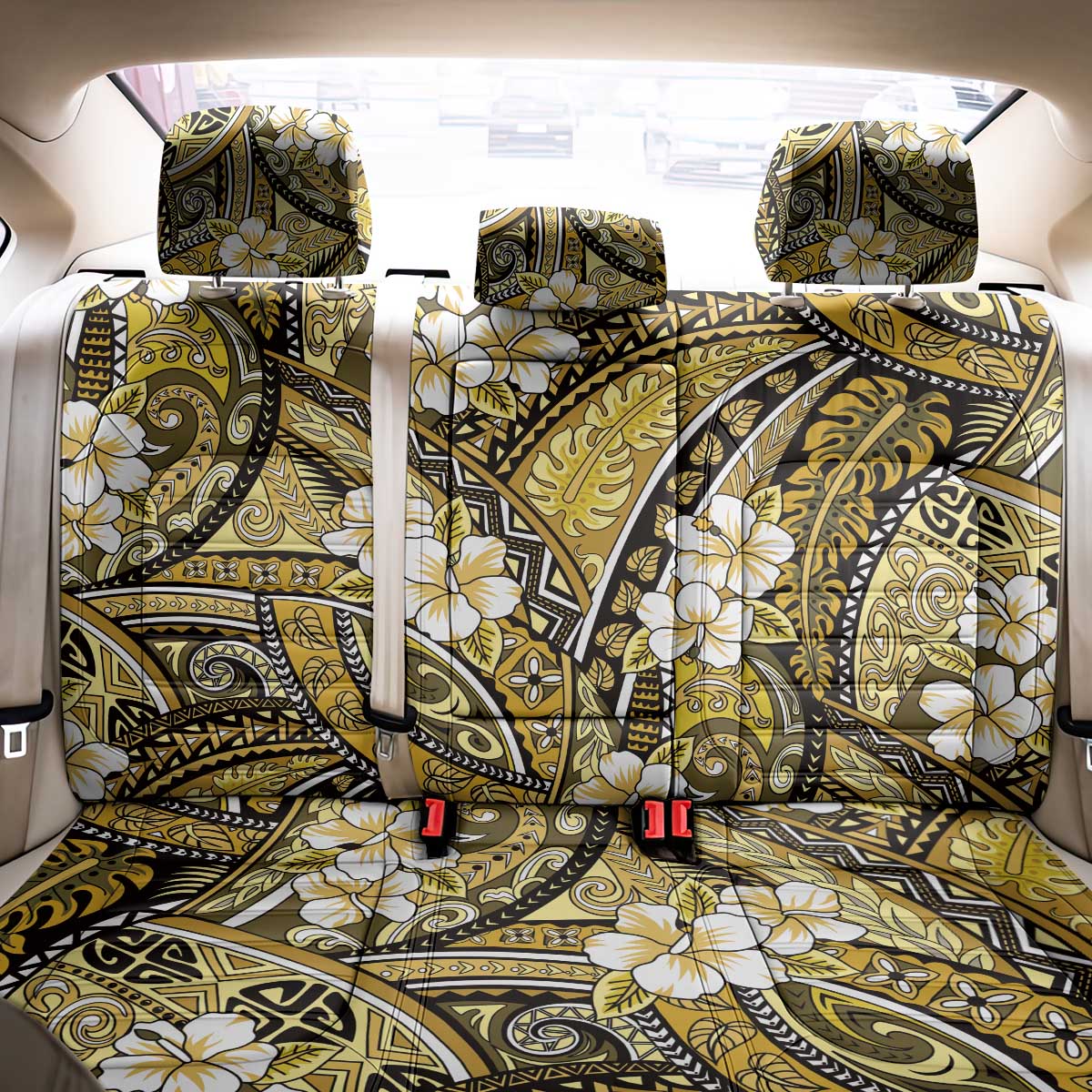 Polynesian Hibiscus Tropical Yellow Floral Back Car Seat Cover Tribal Pattern - Polynesian Pride