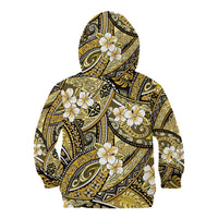 Polynesian Hibiscus Tropical Yellow Floral Kid Hoodie Tribal Pattern - Polynesian Pride