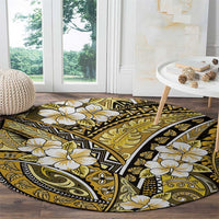 Polynesian Hibiscus Tropical Yellow Floral Round Carpet Tribal Pattern LT01 - Polynesian Pride
