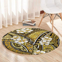 Polynesian Hibiscus Tropical Yellow Floral Round Carpet Tribal Pattern LT01 - Polynesian Pride