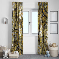 Polynesian Hibiscus Tropical Yellow Floral Window Curtain Tribal Pattern LT01 - Polynesian Pride