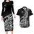 New Zealand Silver Fern Rugby Couples Matching Long Sleeve Bodycon Dress and Hawaiian Shirt Aotearoa Kiwi Maori Black Version LT01 Black - Polynesian Pride