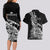 New Zealand Silver Fern Rugby Couples Matching Long Sleeve Bodycon Dress and Hawaiian Shirt Aotearoa Kiwi Maori Black Version LT01 - Polynesian Pride