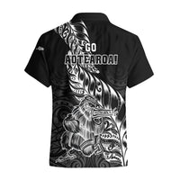 New Zealand Silver Fern Rugby Hawaiian Shirt Aotearoa Kiwi Maori Black Version LT01 - Polynesian Pride