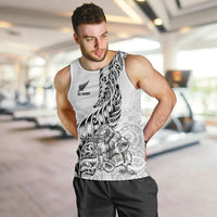 New Zealand Silver Fern Rugby Men Tank Top Aotearoa Kiwi Maori White Version LT01 - Polynesian Pride