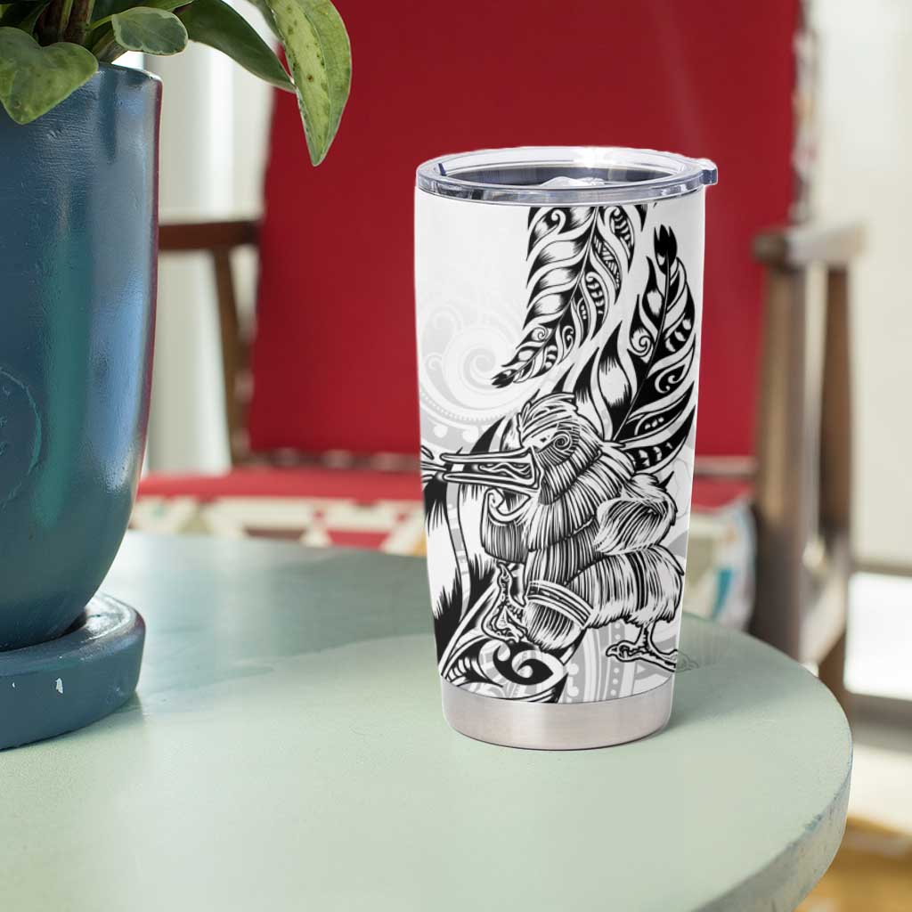 New Zealand Silver Fern Rugby Tumbler Cup Aotearoa Kiwi Maori White Version