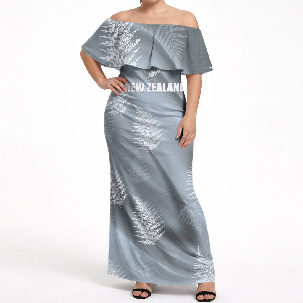 Custom Rugby New Zealand 2026 Off Shoulder Maxi Dress The Fern Go Champions