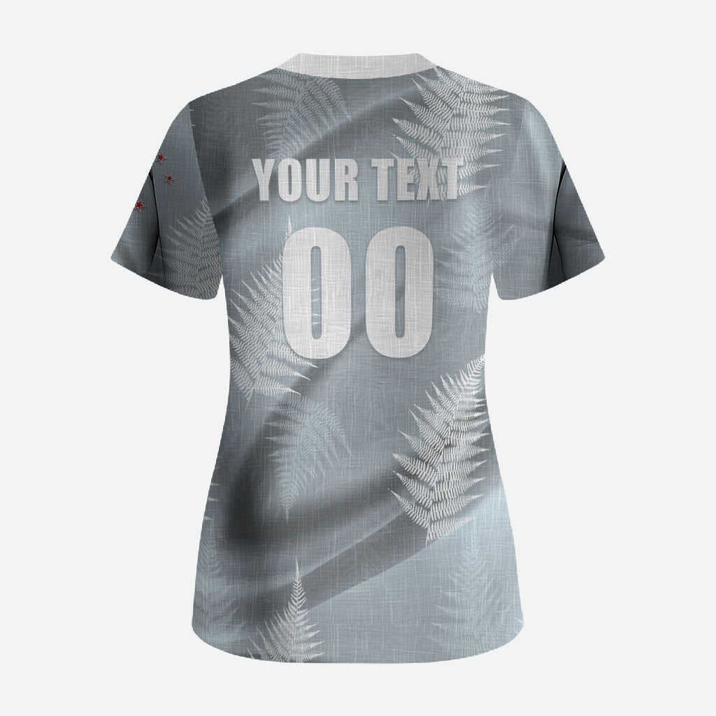 Custom Rugby New Zealand 2026 Scrub Top The Fern Go Champions
