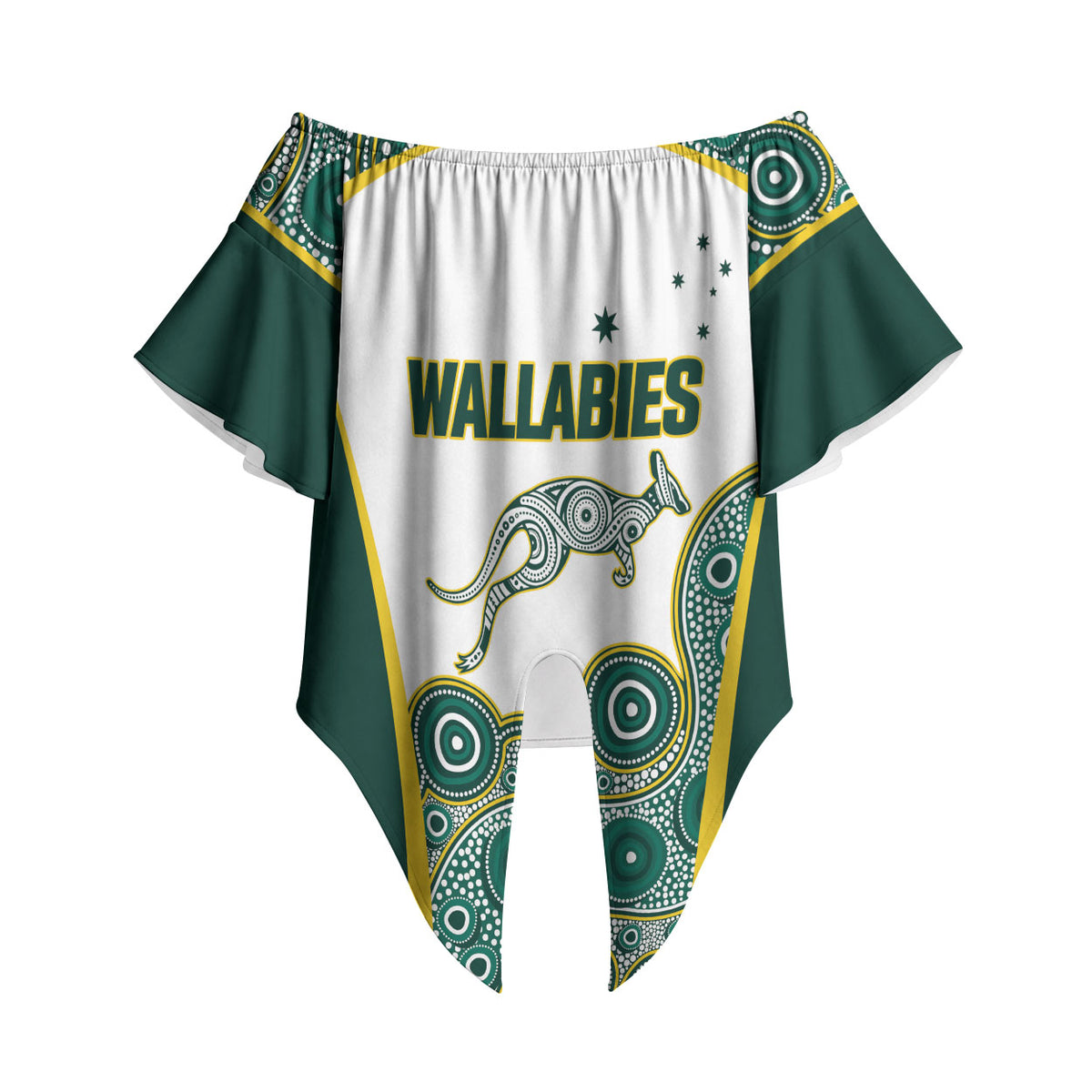 Custom Rugby Australia 2026 Off Shoulder Wrap Waist Top Wallabies Go Champions