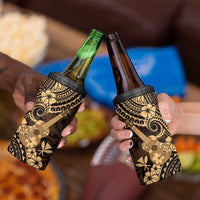 Hawaii Ukulele 4 in 1 Can Cooler Tumbler Polynesian Pattern Gold Version