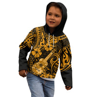 Hawaii Ukulele Kid Hoodie Polynesian Pattern Gold Version LT01 - Polynesian Pride