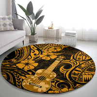 Hawaii Ukulele Round Carpet Polynesian Pattern Gold Version LT01 - Polynesian Pride