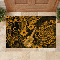 Hawaii Ukulele Rubber Doormat Polynesian Pattern Gold Version LT01 - Polynesian Pride