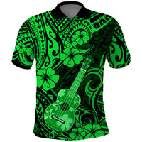 Hawaii Ukulele Polo Shirt Polynesian Pattern Green Version LT01 Green - Polynesian Pride
