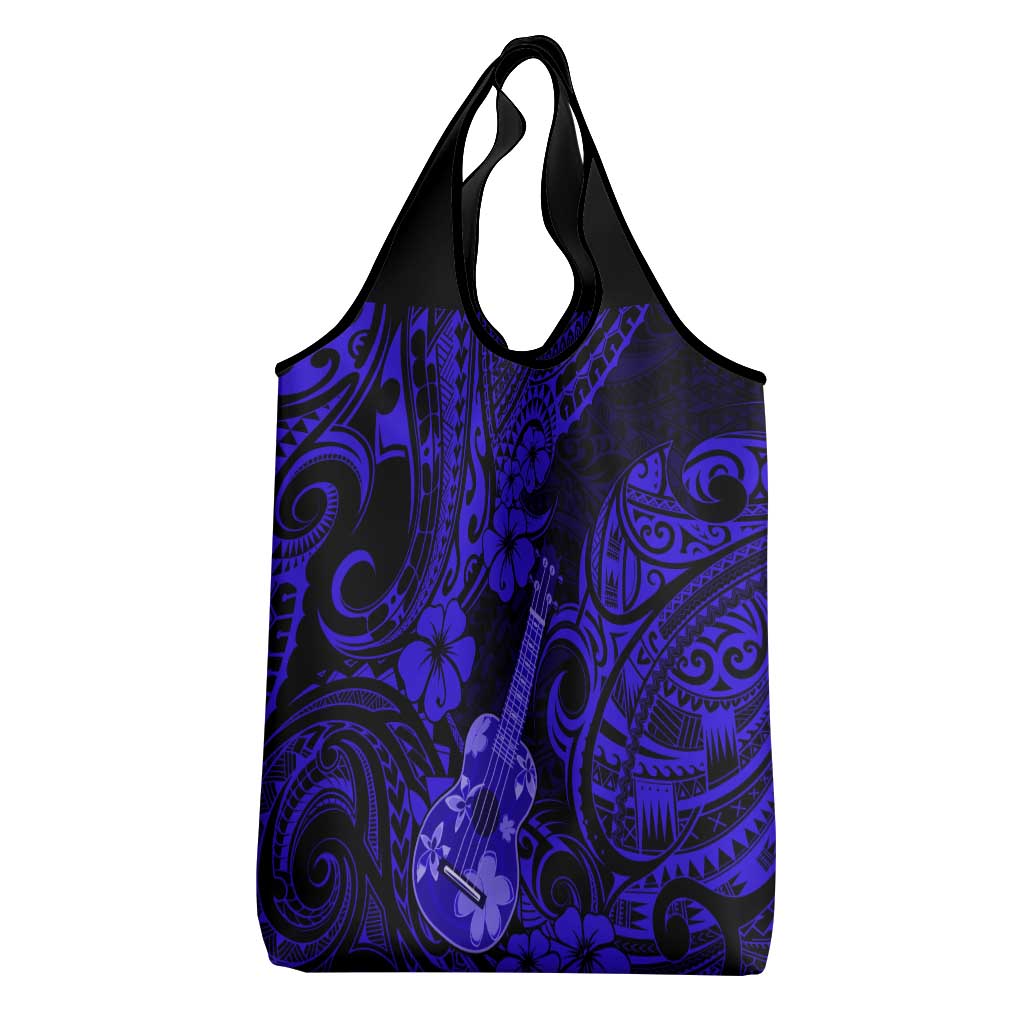 Hawaii Ukulele Grocery Bag Polynesian Pattern Navy Blue Version LT01 - Polynesian Pride