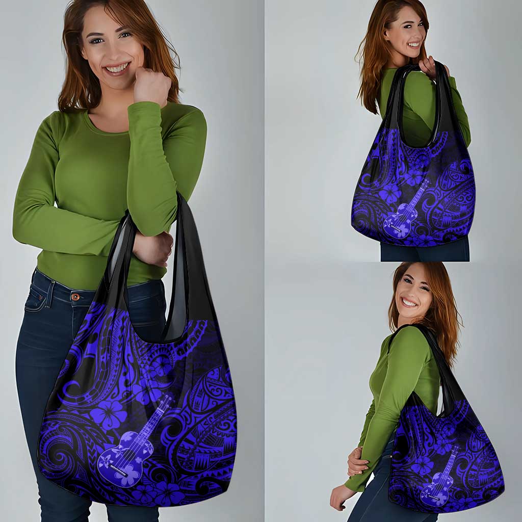 Hawaii Ukulele Grocery Bag Polynesian Pattern Navy Blue Version LT01 - Polynesian Pride